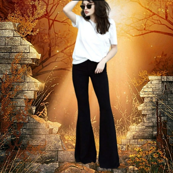 womens black bell bottoms